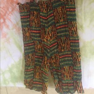 African Drawstring Biker Shorts